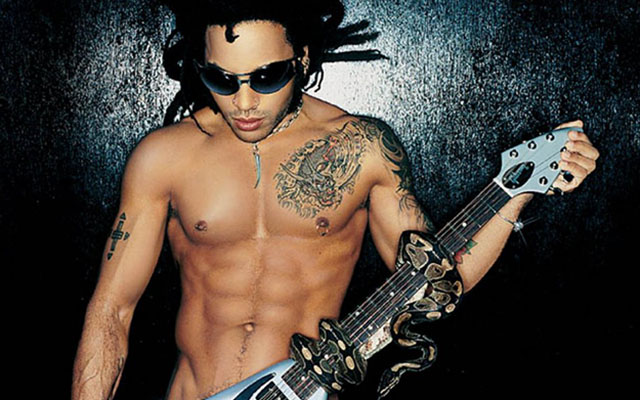 Lenny Kravitz flute flopped out on stage.