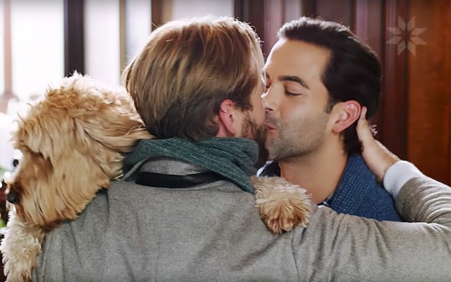 This is a photo of a gay couple from the Nordstrom holiday ad.