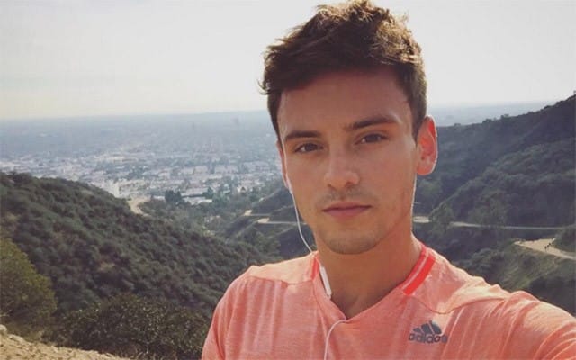 This is a photo of Tom Daley hiking.