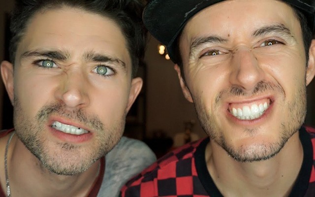 This is a photo of Matt Dallas and his husband Blue Hamilton.