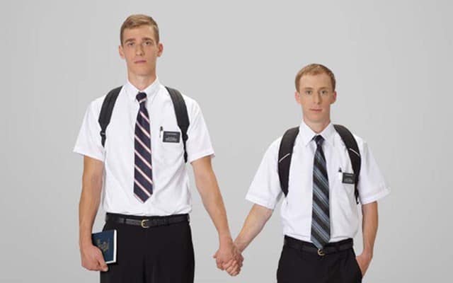 This is a photo of two Mormon men.