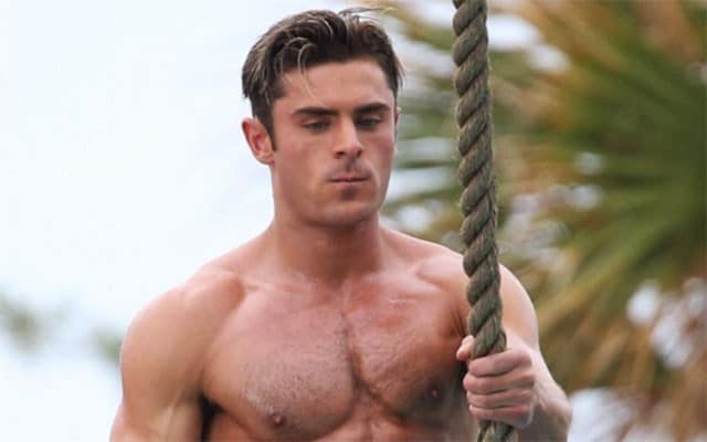 This is a photo of Zac Efron in a Speedo.