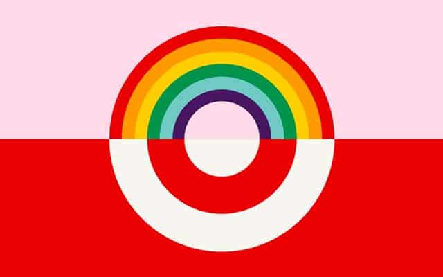 This is a photo of the rainbow Target logo showing gay pride.