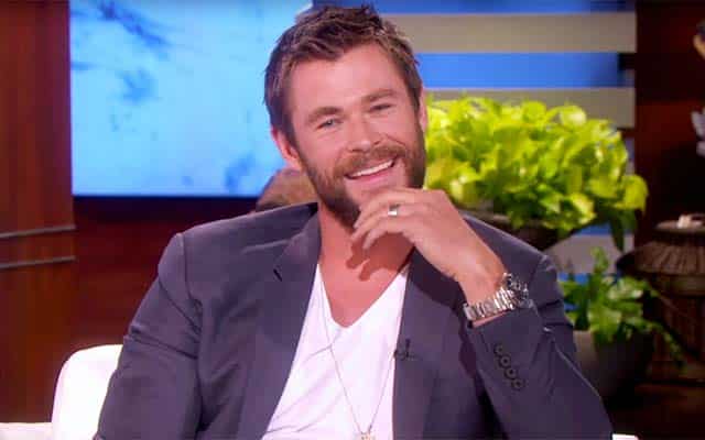 This is a photo of Chris Hemsworth on Ellen.