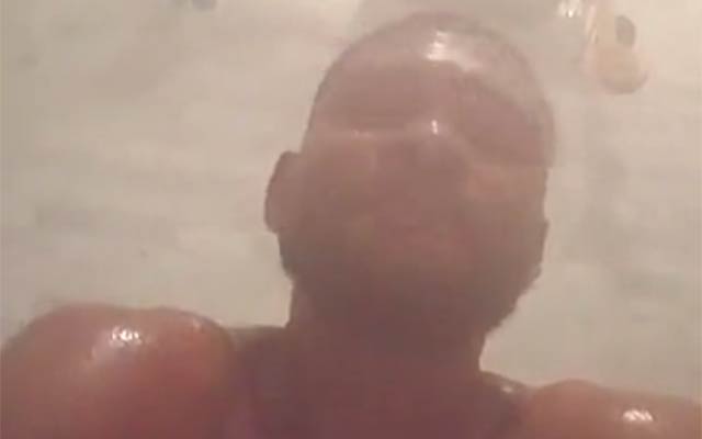 This is a photo of Usher in his steam room.