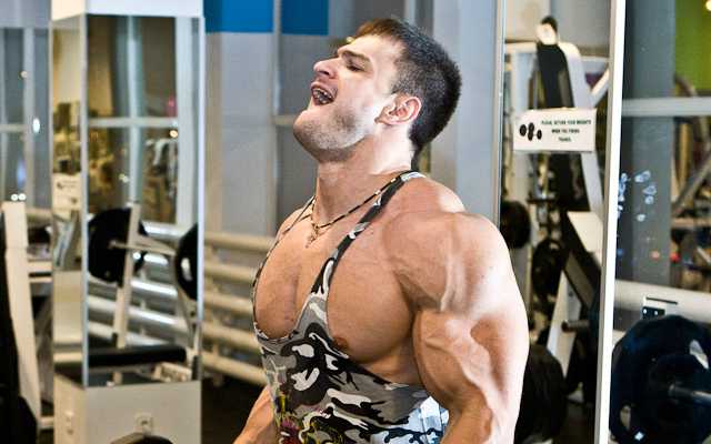 This is a photo of a guy working out.