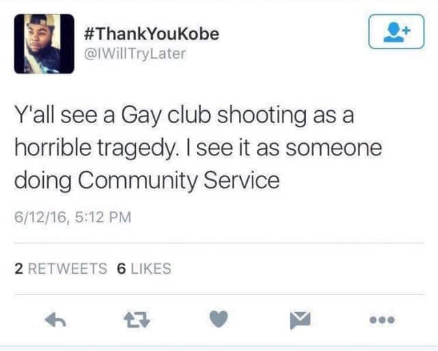 Man applauds Orlando Shooting. 