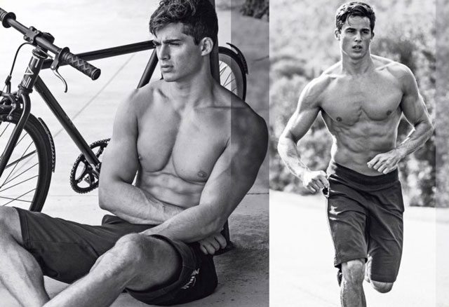 Pietro Boselli models Team Italy’s Emporio Armani Olympic gear.