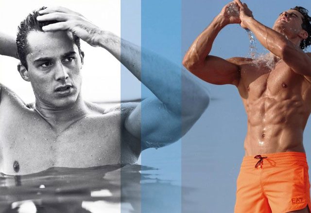 Pietro Boselli models Team Italy’s Emporio Armani Olympic gear.