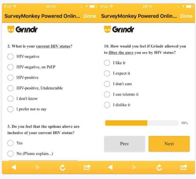 A Grindr survey. 