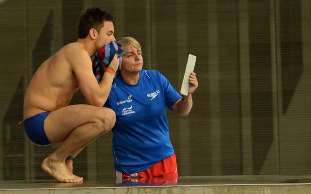 Tom Daley and hi coach Jane Figueiredo