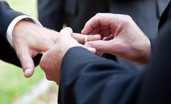 A gay couple getting married 