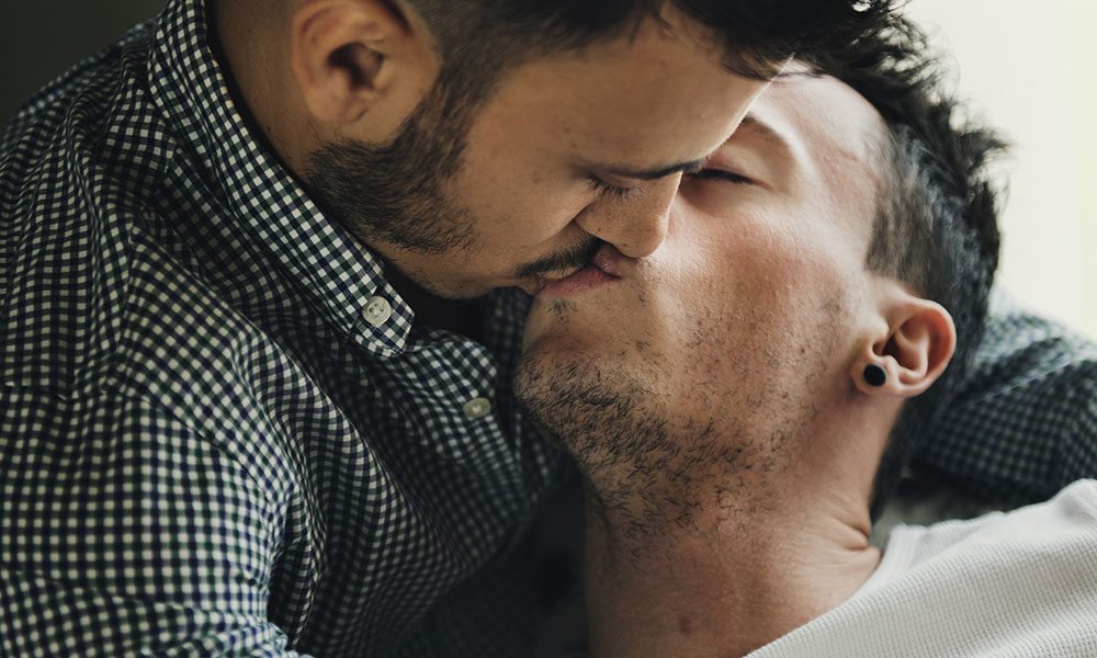 Gay Couple Kissing