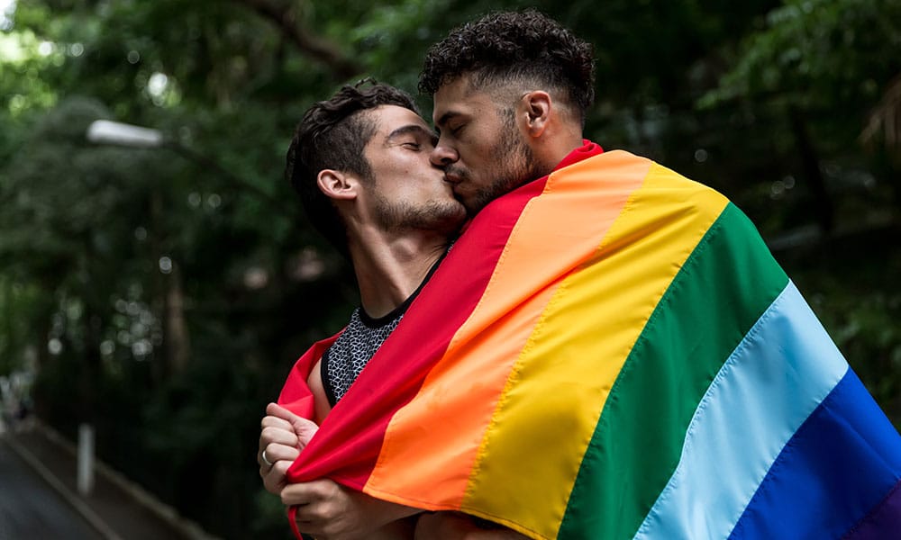 Gay Brazilian Couple Kissing