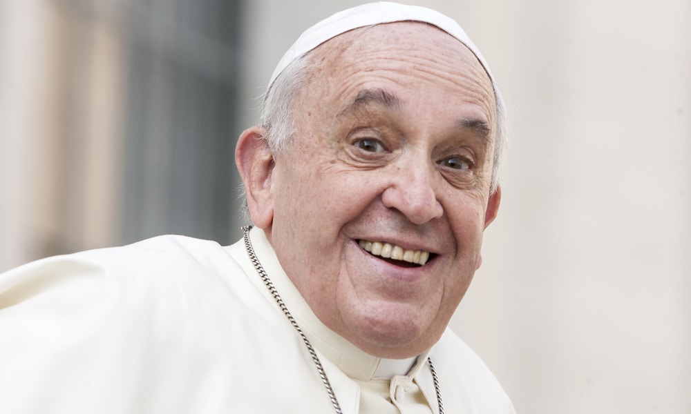 Pope Francis greets the pilgrims during his weekly general audience