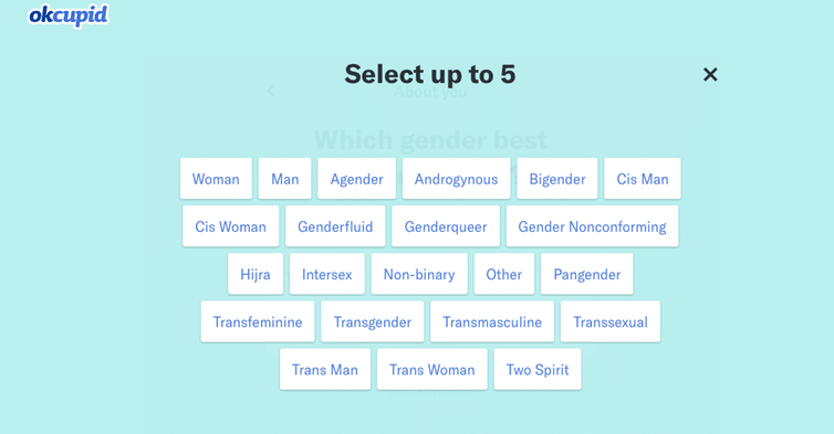 Gender selection Ok Cupid