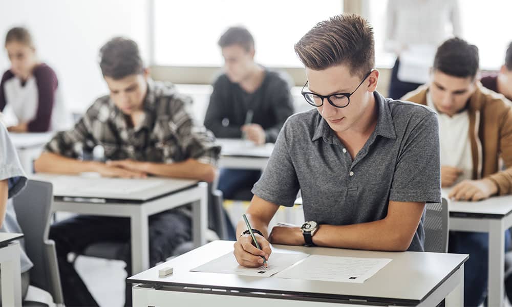 This is a photo of students taking a test