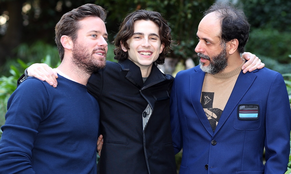 Actors Timothee Chalamet, Armie Hammer and Italian Director Luca Guadagnino