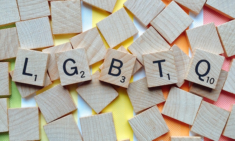 LGBTQ in Scrabble letters