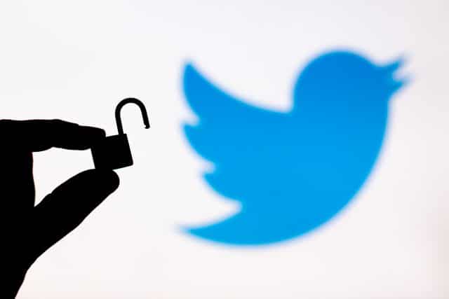 Padlock and Twitter Logo