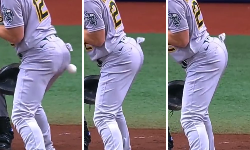 This Pro Catcher's Butt Takes Pitches Like a Champ