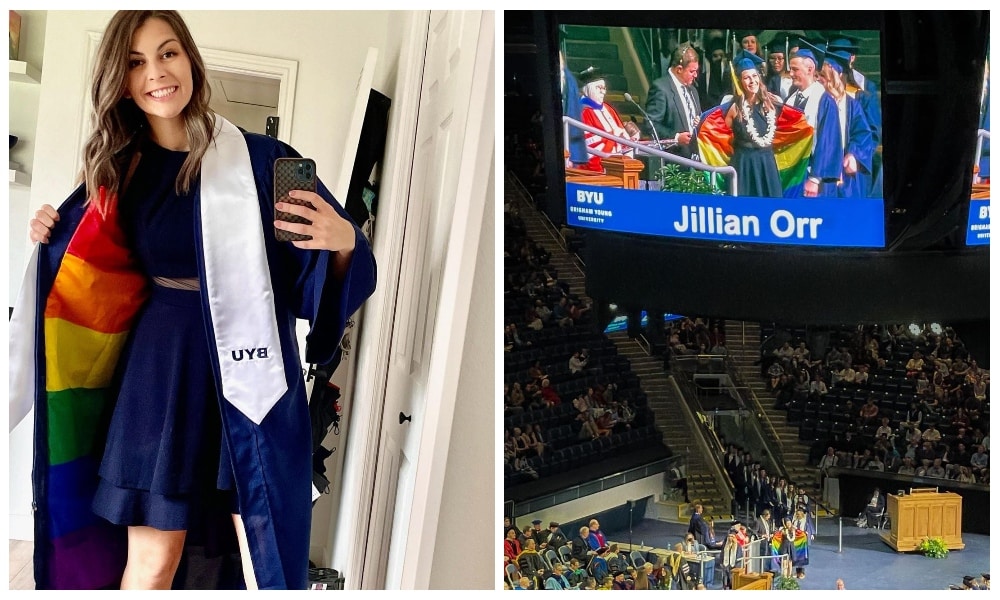 Queer BYU Graduate Wears Rainbow Flag for Graduation