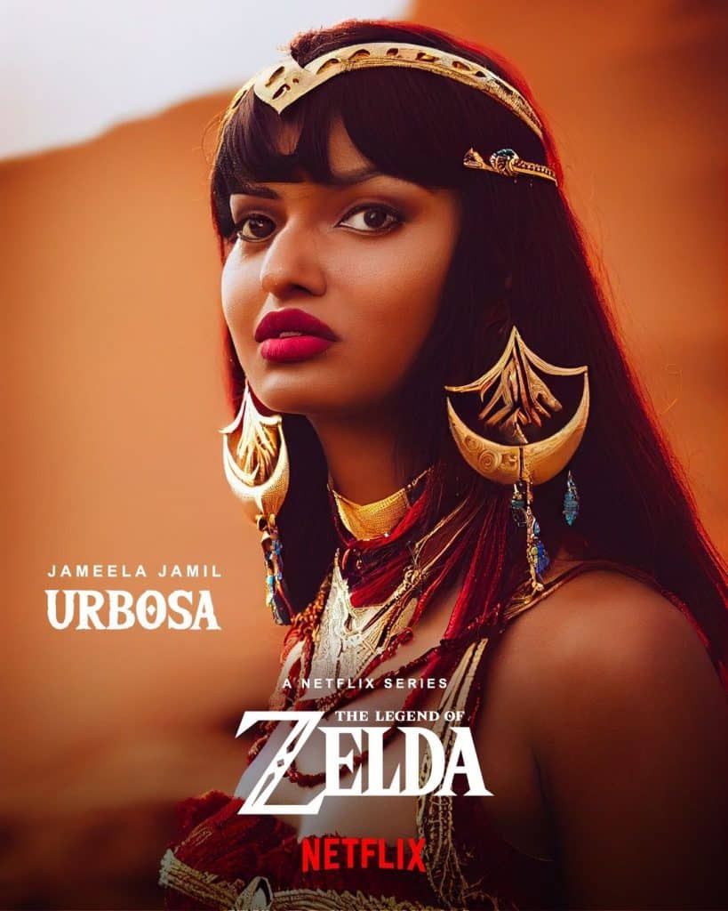 Jameela Jamil as Urbosa in live-action Legend of Zelda on Netflix