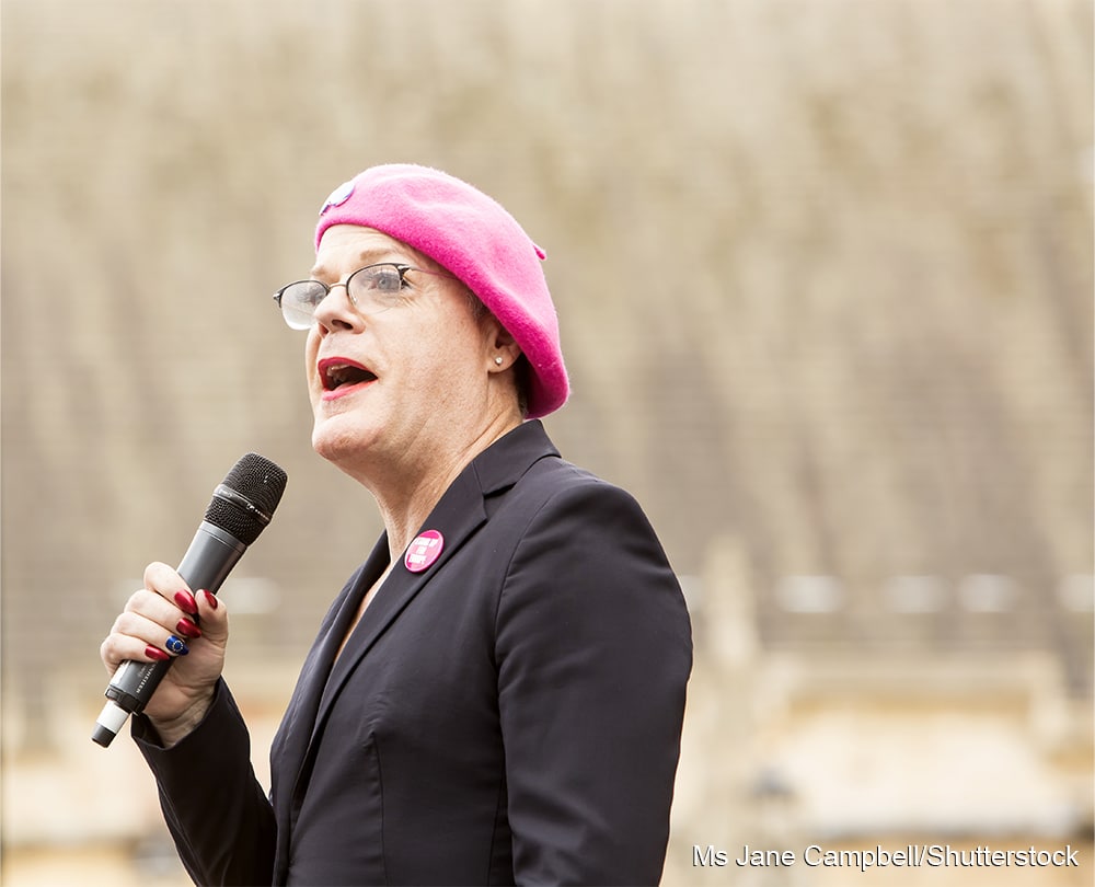 Comedian Eddie Izzard addresses a packed Parliament Square at the March for Europe