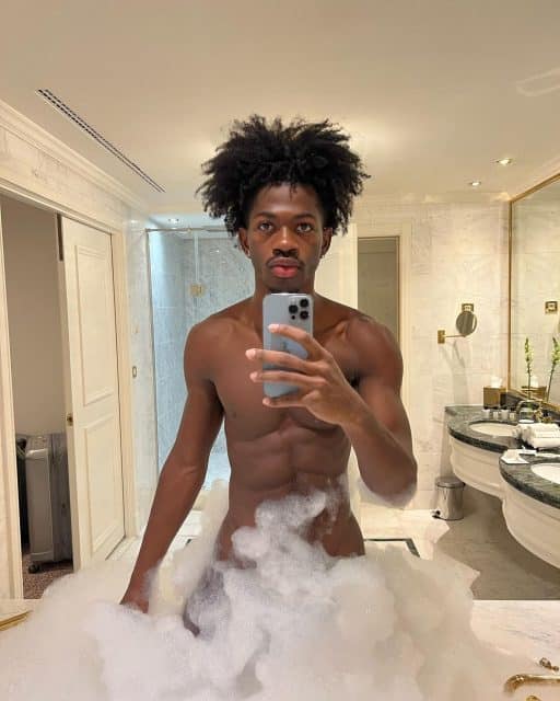 Lil Nas X Bubble Bath Selfie