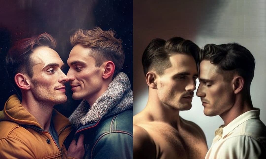 Midjourney 100 gay couples