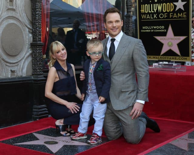 Anna Faris, Jack Pratt, Chris Pratt at the Walk of Fame Star Ceremony on the Hollywood Walk of Fame.