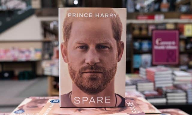 Book by Prince Harry, Duke of Sussex memoir titled ‘Spare’ went on sale and seen on display at the Barnes Noble bookstore in New York on January 10, 2023