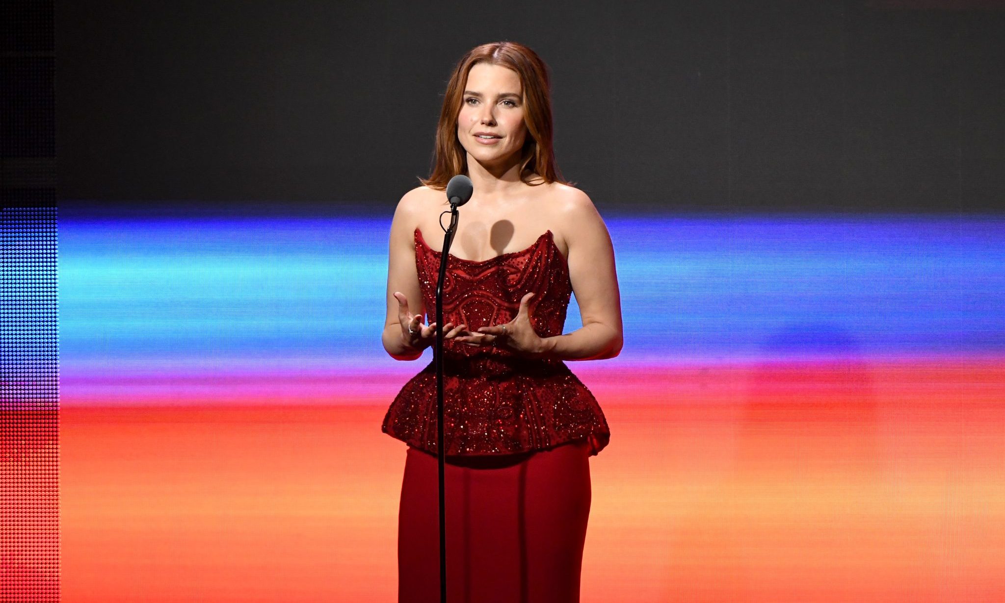 36th Annual GLAAD Media Awards - Sophia Bush Actress and activist Sophia Bush was one of the standout figures at the 2025 GLAAD Media Awards with her witty and sweet remarks on stage.