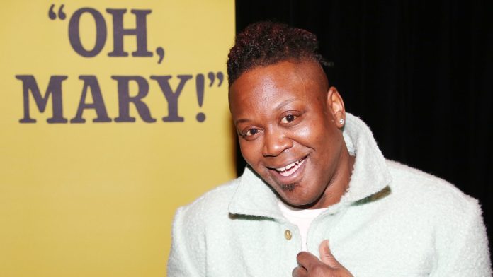TitusBurgess Tituss Burgess poses at a photo call for his return to Broadway in "Oh, Mary!" at The Museum of Broadway on March 13, 2025 in New York City. Burgess stars in Cole Escola's hit play from March 18 to April 6. (Photo: Bruce Glikas/Getty Images)