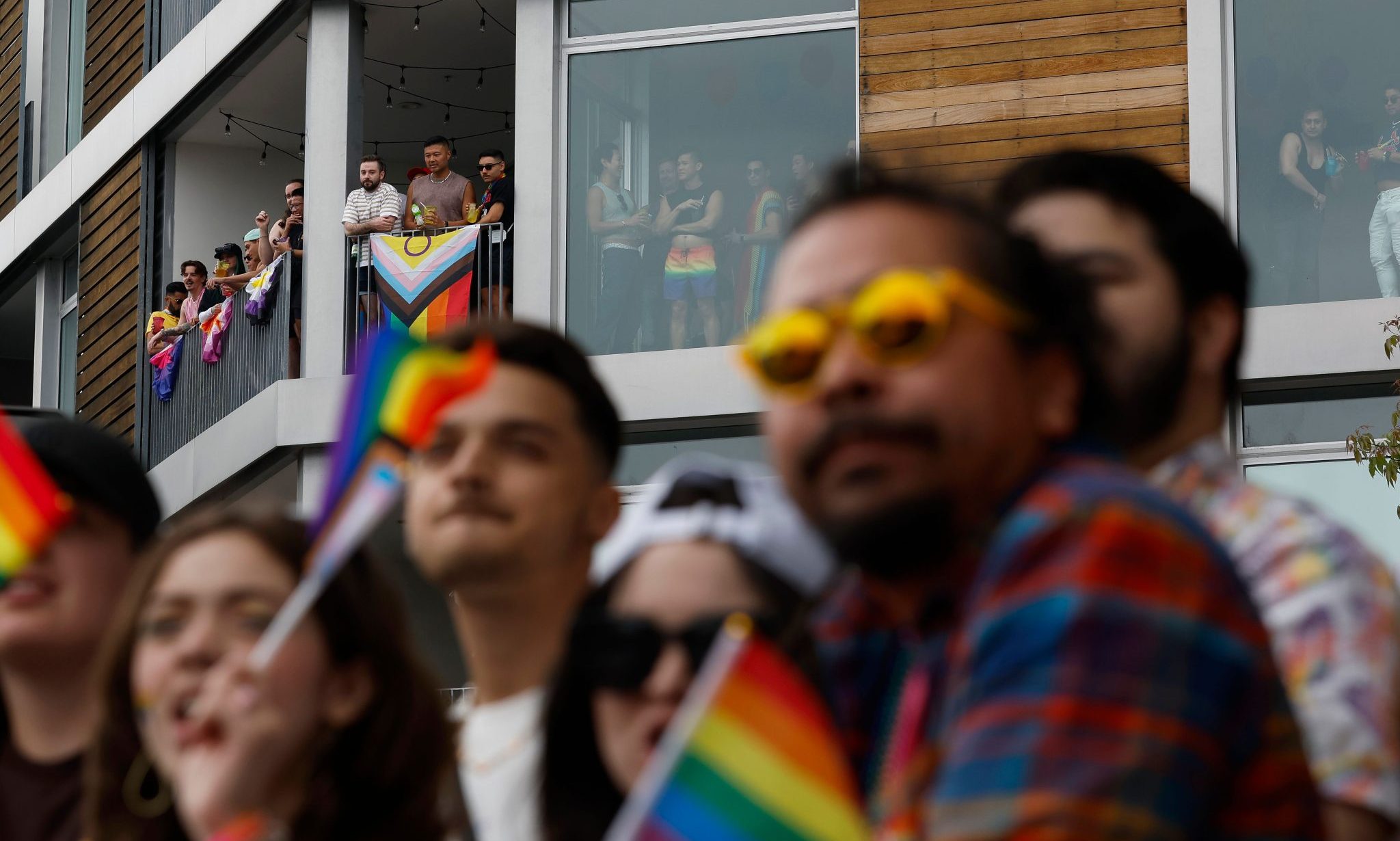 West Hollywood Pride Parade, Usa - 02 Jun 2024 People watch the 2024 WeHo Pride Parade in West Hollywood, California, USA, 02 June 2024.