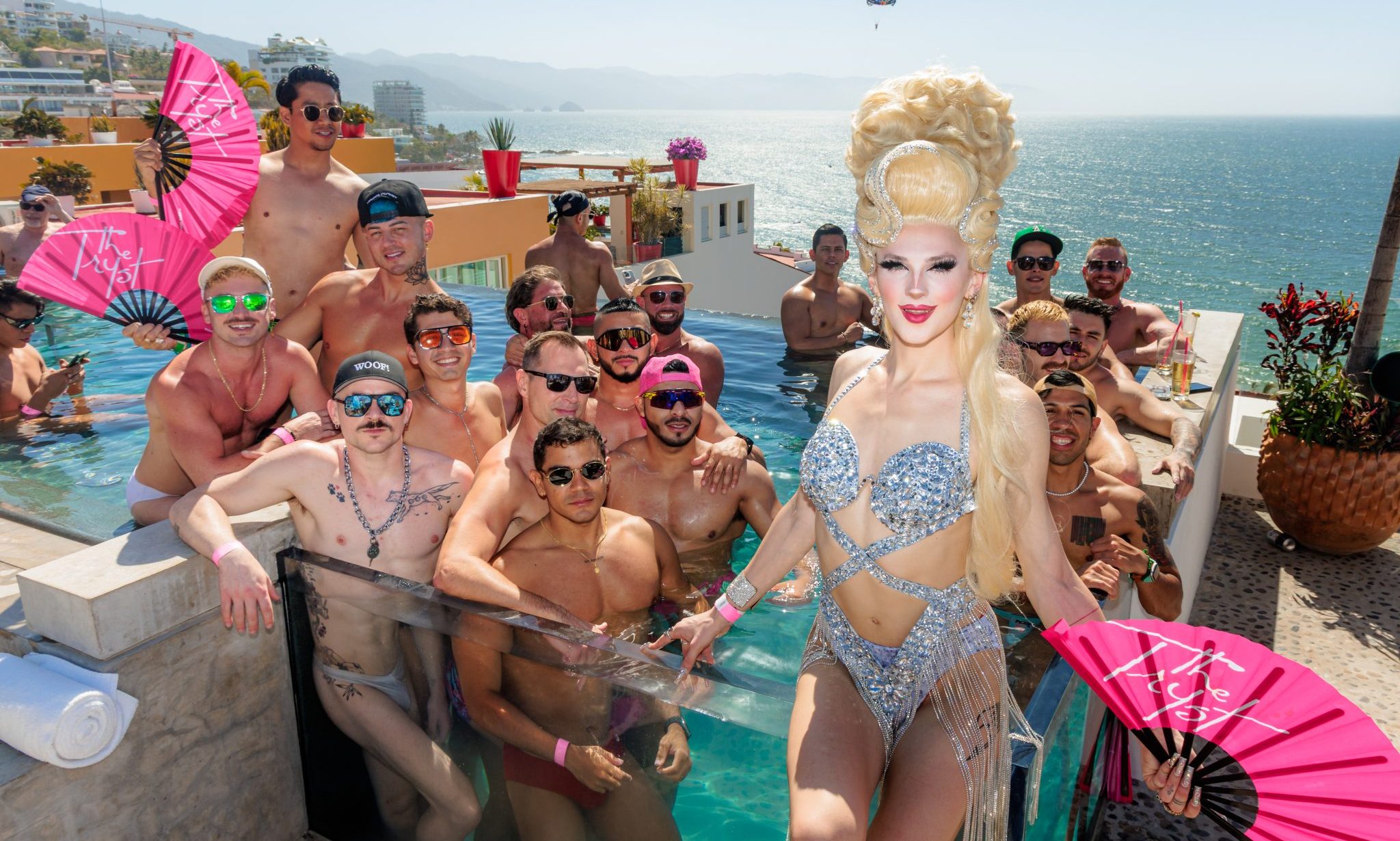 Rooftop Pool Parties every Sunday at The Tryst Puerto Vallarta’s luxury gay hotel heats up April and May with drag brunches, rooftop pool parties, and star-studded celebrations.