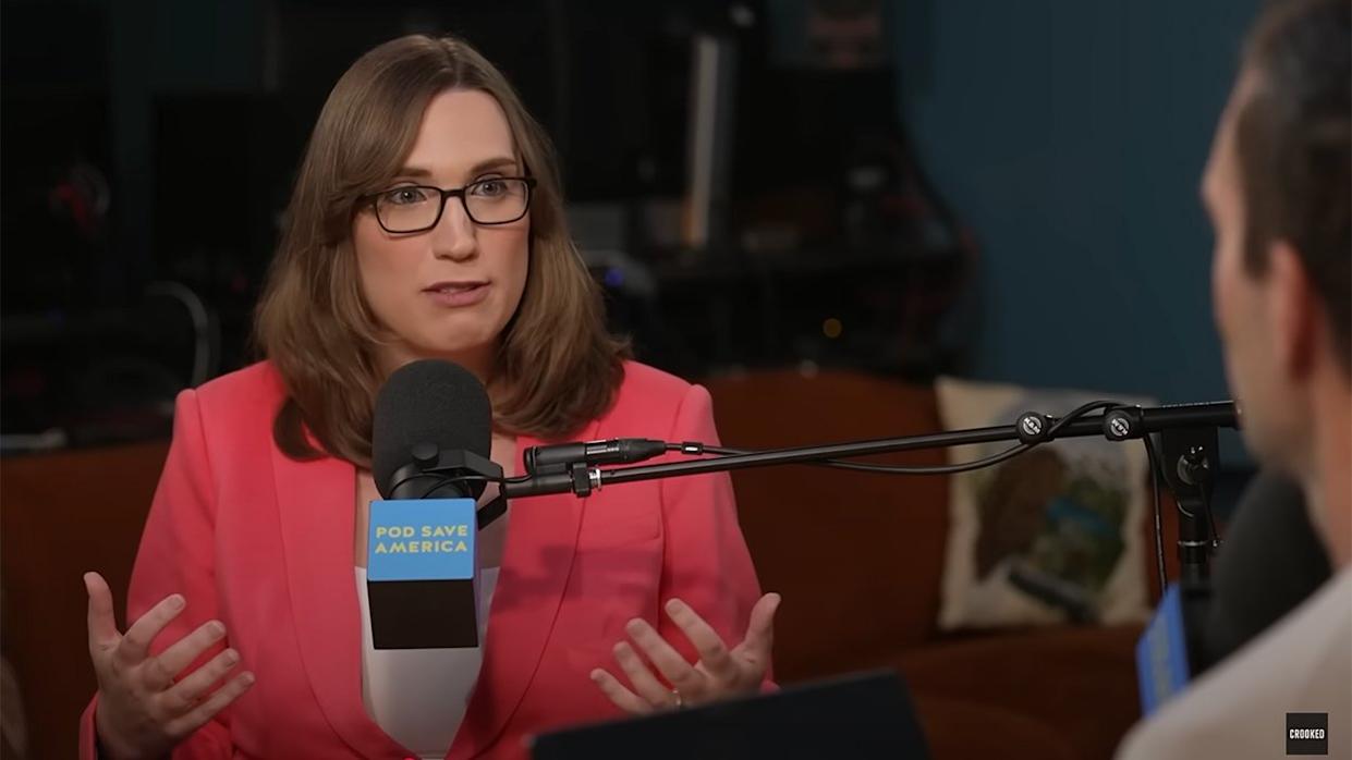 Sarah McBride Pod Save America Rep. Sarah McBride, the first openly transgender member of Congress, criticizes GOP lawmakers for using anti-trans attacks as political theater, comparing their tactics to a Bravo reality show.
