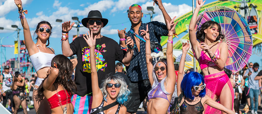 Ravers enjoying the iconic EDC festival. Photo: EDC