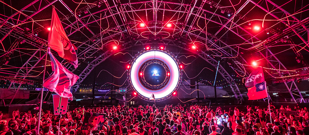 One of the many amazing stages at EDC with live DJ performances. Photo: EDC