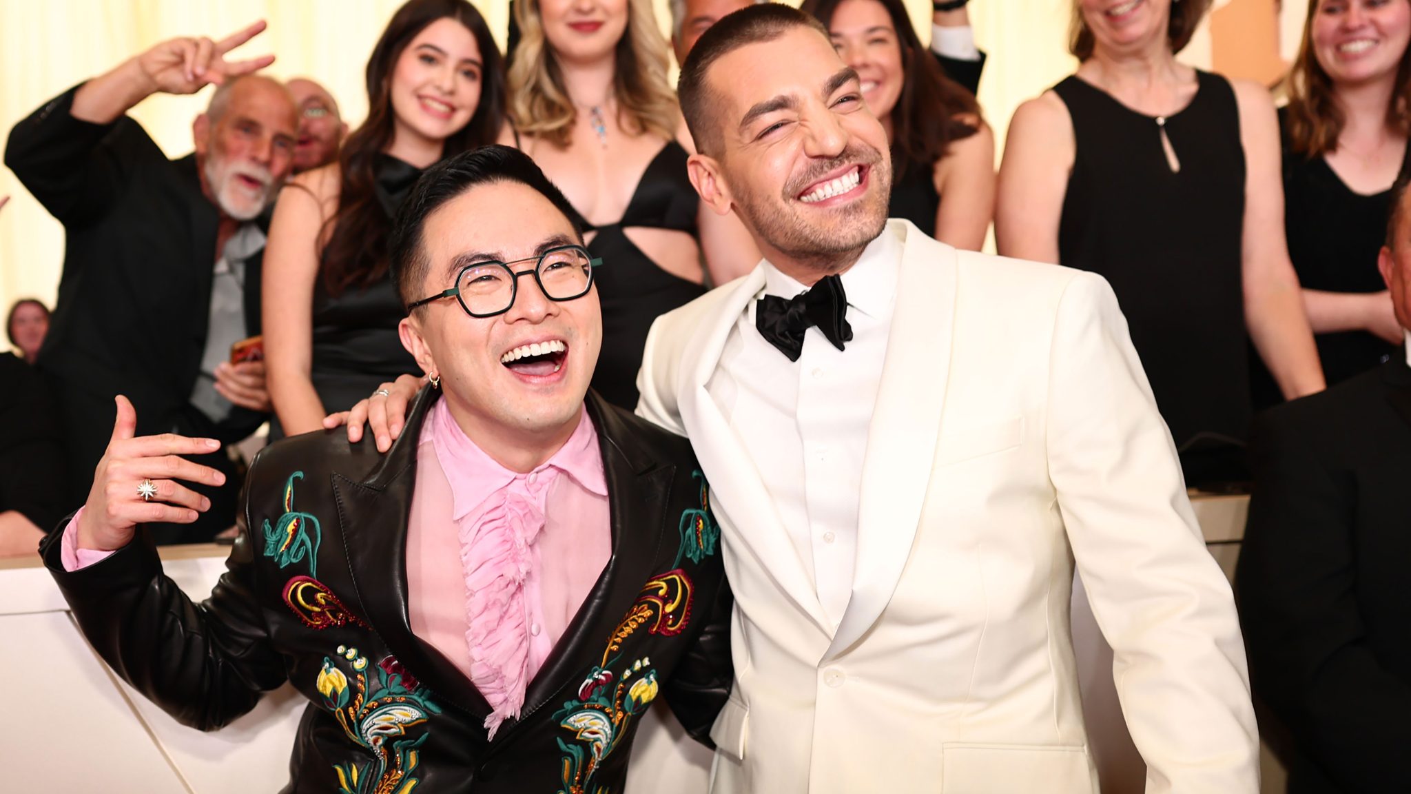 Bowen Yang and Matt Rogers attend the 97th Annual Oscars at Dolby Theatre on March 02, 2025 in Hollywood, California