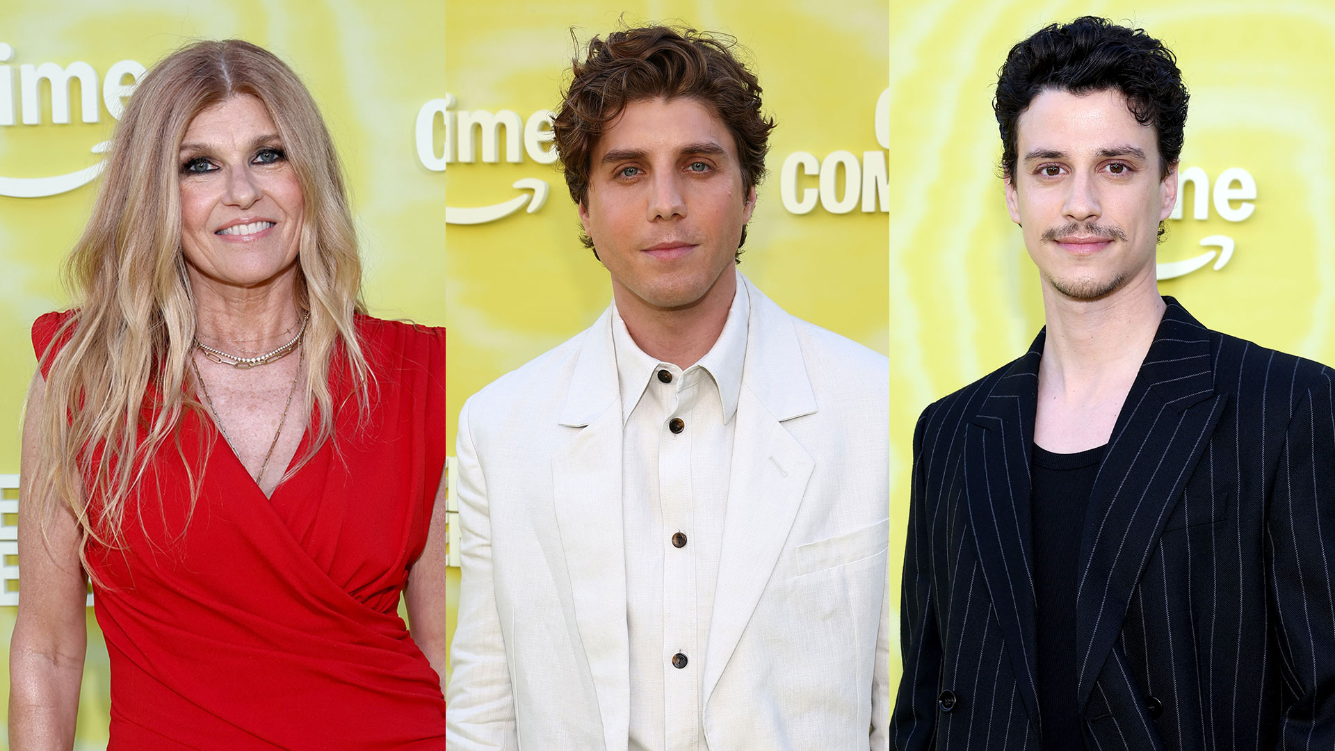 Lukas Gage, Connie Britton, and Adam DiMarco attend the "Overcompensating" Screening And After-Party at Hollywood Palladium on May 14, 2025 in Los Angeles, California