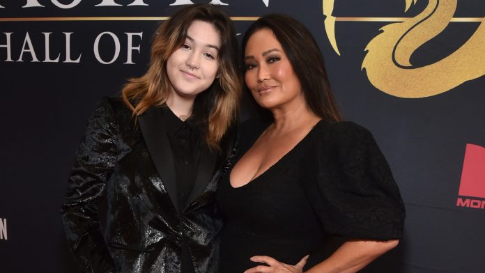 Jude Wakelin and Tia Carrere attend the Asian Hall Of Fame's Induction Ceremony 2022 at Alex Theatre on November 12, 2022 in Glendale, California. (Photo by Alberto E. Rodriguez/Getty Images)