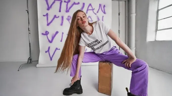 u200bvivian-wilson-photographed-in-vivian-wilson-for-wildfang-campaign (1) Trans advocate Vivian Wilson fronts Wildfang’s name reclamation campaign. Learn about her journey, love for ‘RuPaul’s Drag Race,’ and future career aspirations.