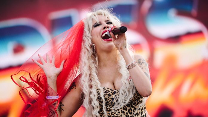 Chrissy Chlapecka performs at OUTLOUD Music Festival at 2025 WeHo Pride on May 31, 2025 in West Hollywood, California.