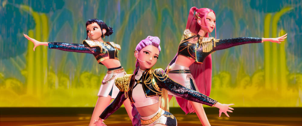 KPOP DEMON HUNTERS - When they aren't selling out stadiums, Kpop superstars Rumi, Mira and Zoey use their secret identities as badass demon hunters to protect their fans from an ever-present supernatural threat. Together, they must face their biggest enemy yet – an irresistible rival boy band of demons in disguise. ©2025 Netflix