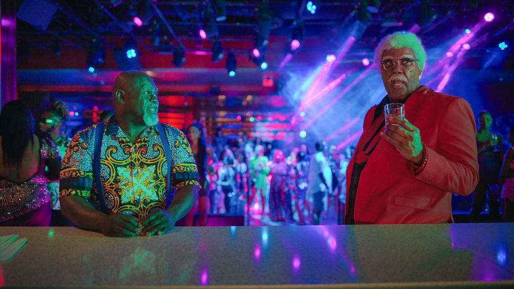 Madea's Destination Wedding. (L-R) David Mann as Mr. Brown and Tyler Perry as Joe in Madea's Destination Wedding. Cr. Perry Well Films 2/Courtesy Netflix