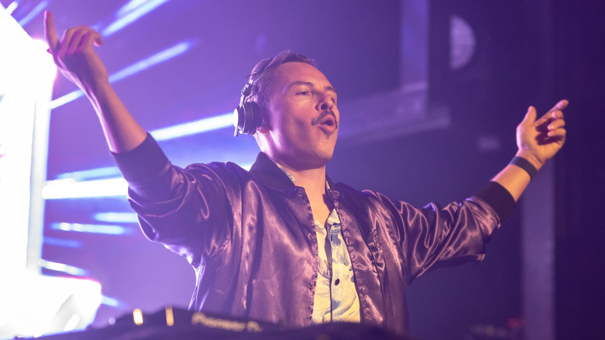 Tino Piontek alias Purple Disco Machine performs at Delta on May 20, 2022 in Essen, Germany. (Photo by Justin Sammer/Redferns)