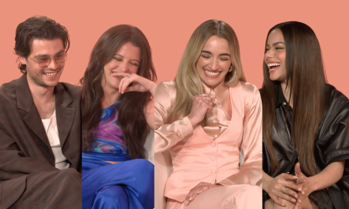 The cast of Ginny and Georgia speak to Gayety (Felix Mallard, Sara Waisglass, Antonia Gentry, and Brianne Howey)