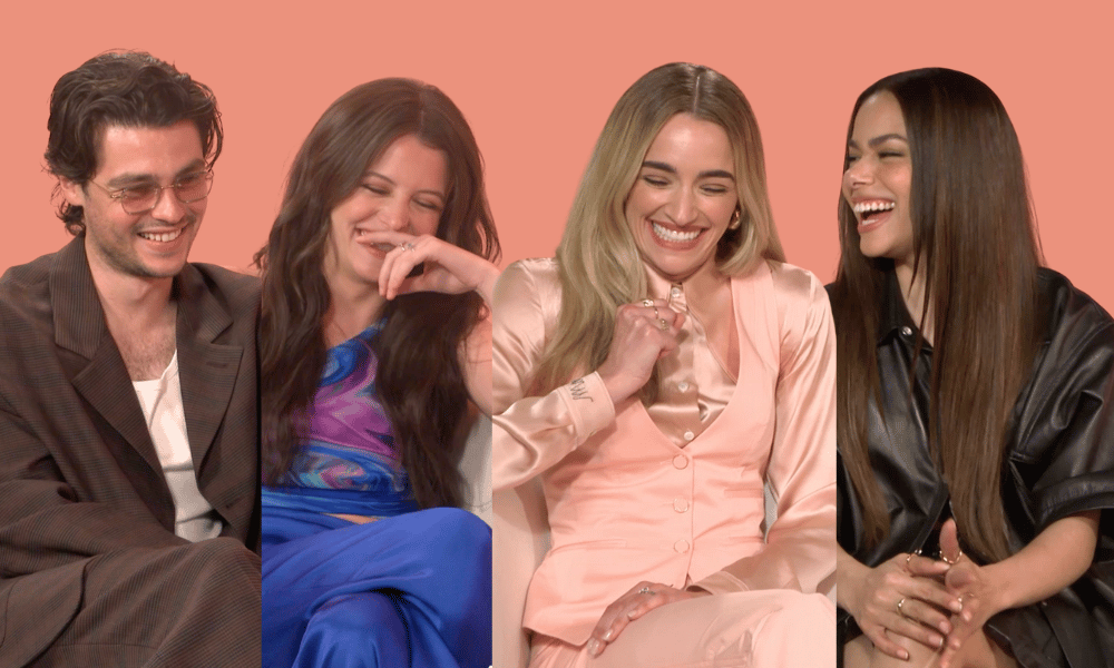 The cast of Ginny and Georgia speak to Gayety (Felix Mallard, Sara Waisglass, Antonia Gentry, and Brianne Howey)