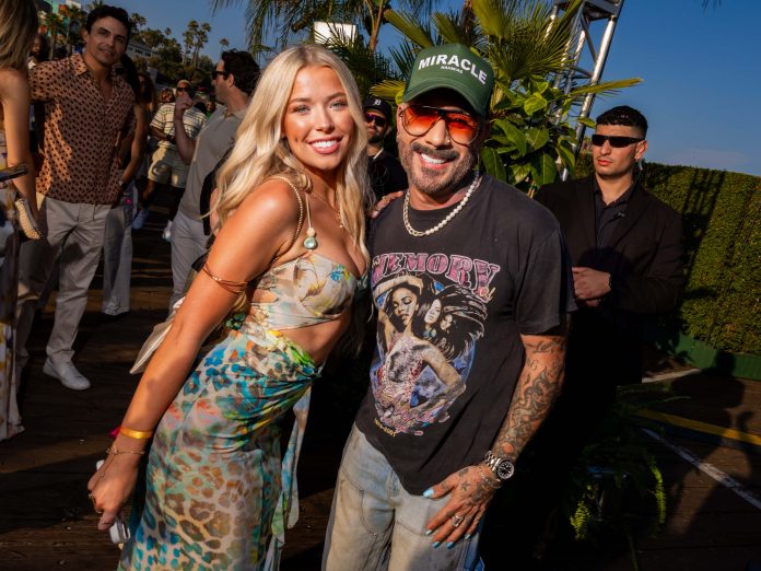 SANTA MONICA, CALIFORNIA - JULY 17: (L-R) Jenna Dave and AJ McLean attend Netflix Summer Break at Santa Monica Pier on July 17, 2025 in Santa Monica, California. (Photo by Roger Kisby/Getty Images for Netflix)
